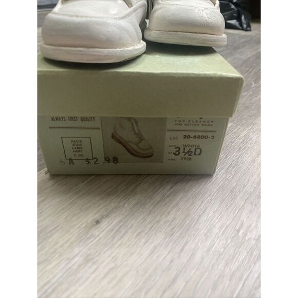 VINTAGE Nuron BABY SHOES JC PENNEYS SIZE 3 1/2 D ORIGINAL BOX Hard Soles - Picture 3 of 9